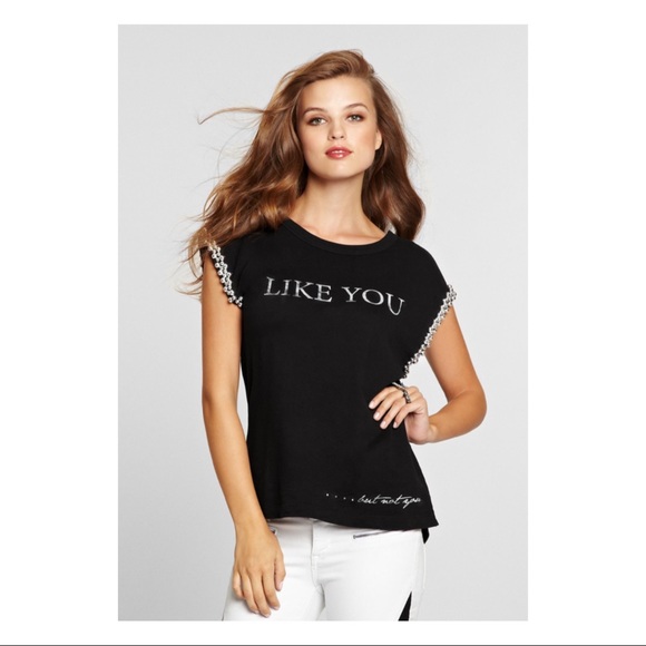 Guess Embellished Muscle Terry Top - Picture 1 of 14